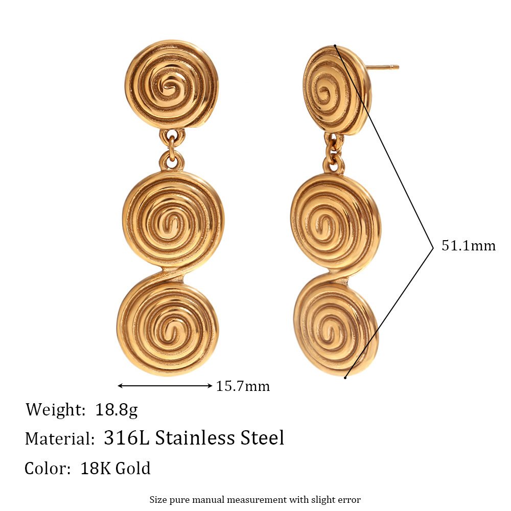 Irregular Beating Pattern Geometric Hollow Out Stitching Eardrops - Image 2
