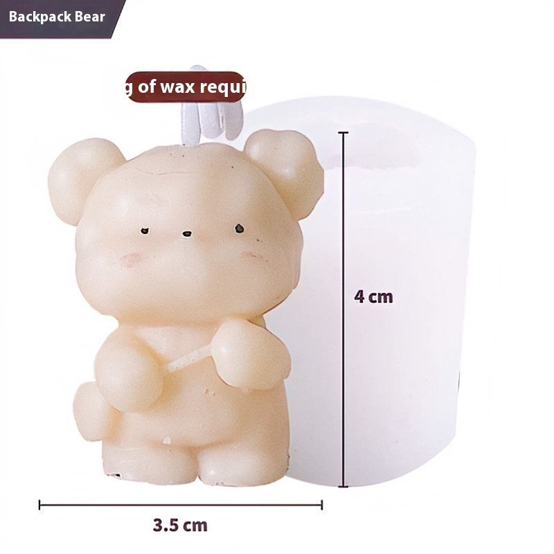 Cute Bear Candle Cake DIY Birthday Aromatherapy Candle Silicone Baking Mold - Image 8