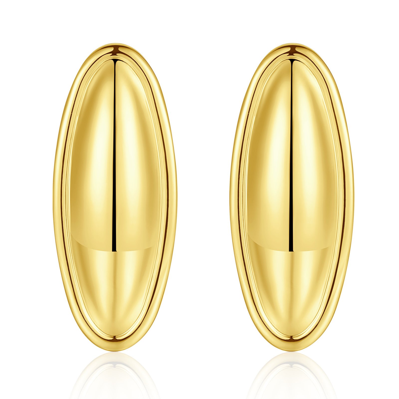 Simple Elegant Long Oval Earrings - Image 6