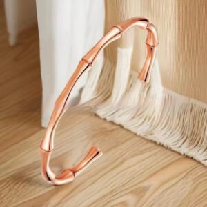 C- Shaped Bracelet Bamboo Beaded Wheat