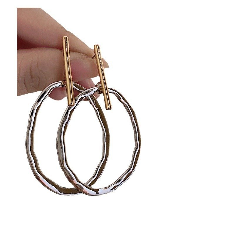 Fashion Color Contrast Oval Earrings Women's Fashion All-match Simple - Image 5