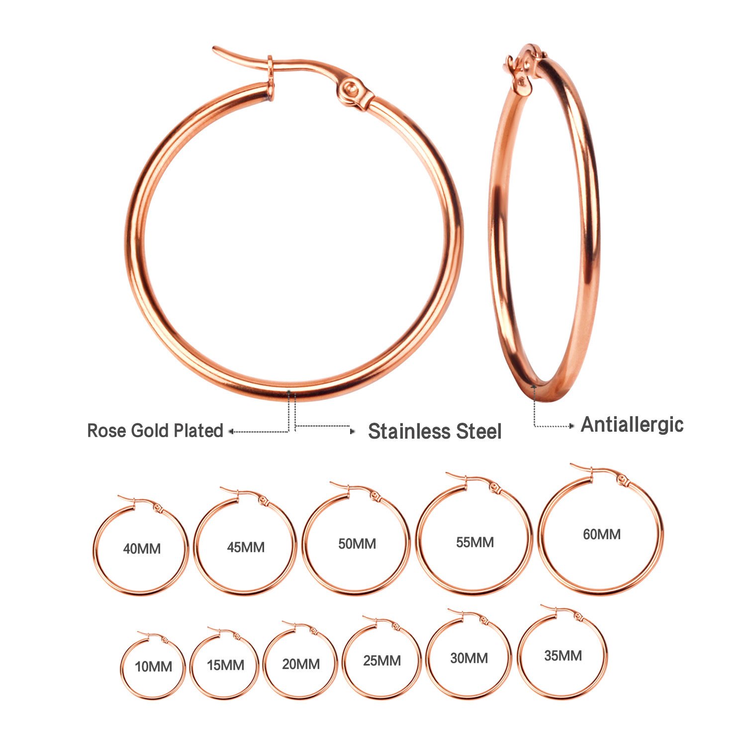 Large Circle Non-fading Foreign Trade Stainless Steel Jewelry Earrings - Image 3