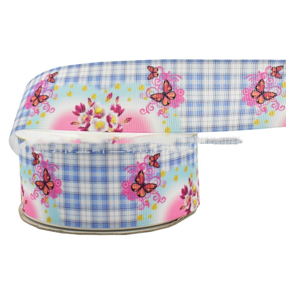 Digital Printing Ribbon Bow Handmade Webbing Satin Gradient Plaid - Image 9