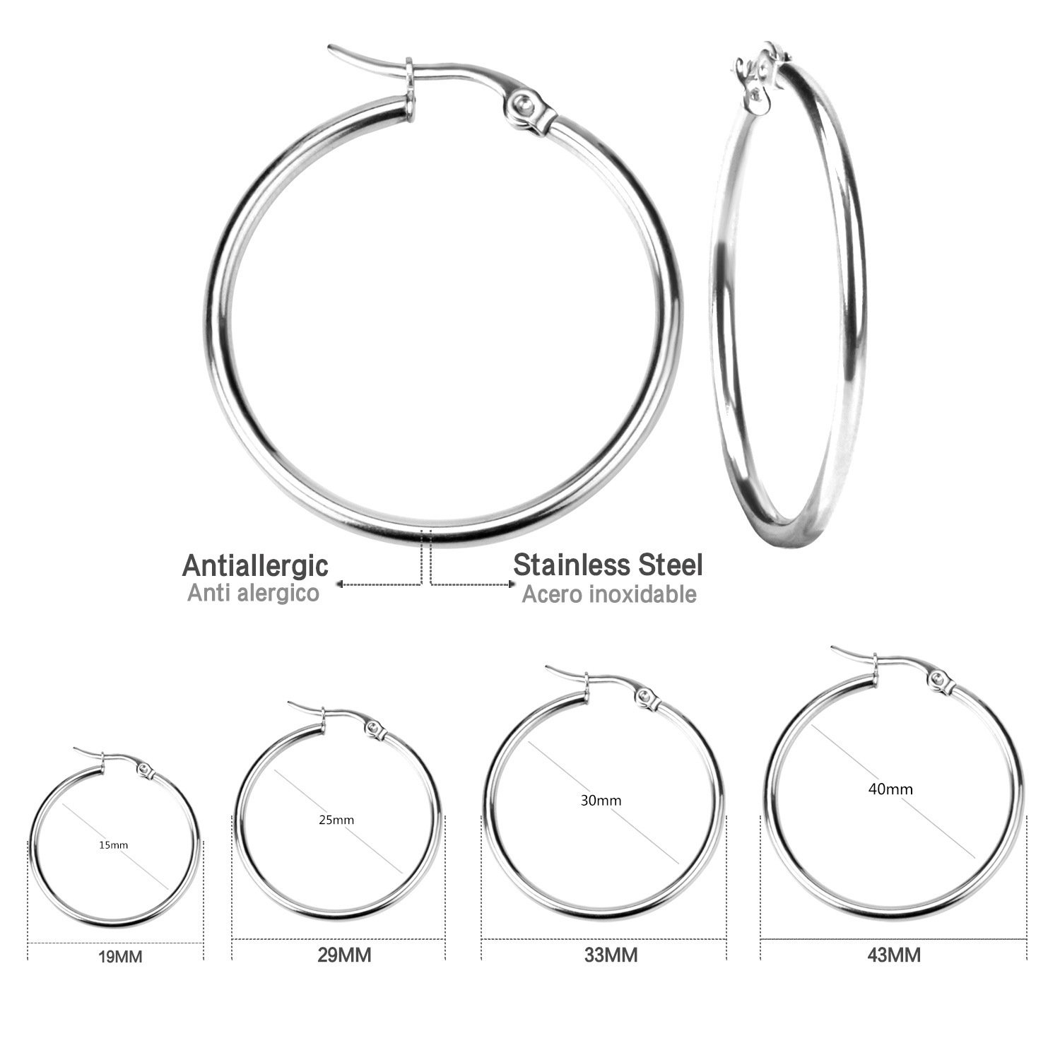 Large Circle Non-fading Foreign Trade Stainless Steel Jewelry Earrings - Image 6