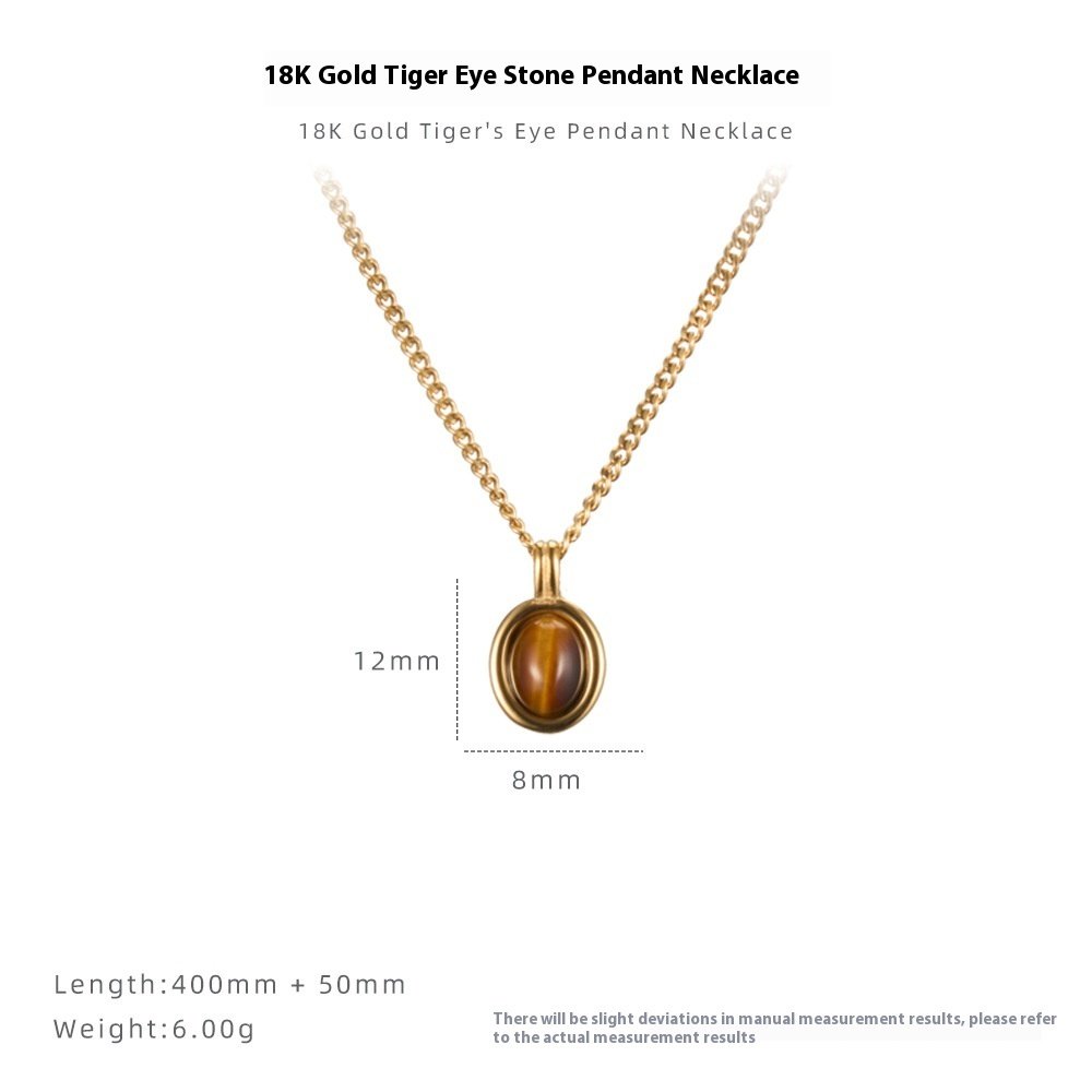 Black Agate Clavicle Chain Female Titanium Steel Ornament - Image 6