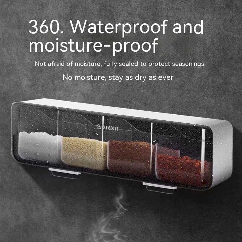 Home Wall Mount Kitchen Spice Box Four-grid Combination - Image 6
