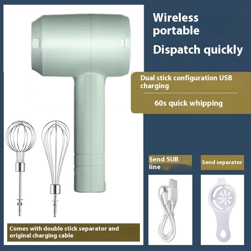 Electric Whisk Wireless Handheld Rechargeable Cream Mixer Kitchen Gadgets - Image 7