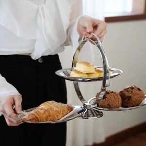 Nordic Entry Luxury Home Style Design Double Folding Storage Dim Sum Plate