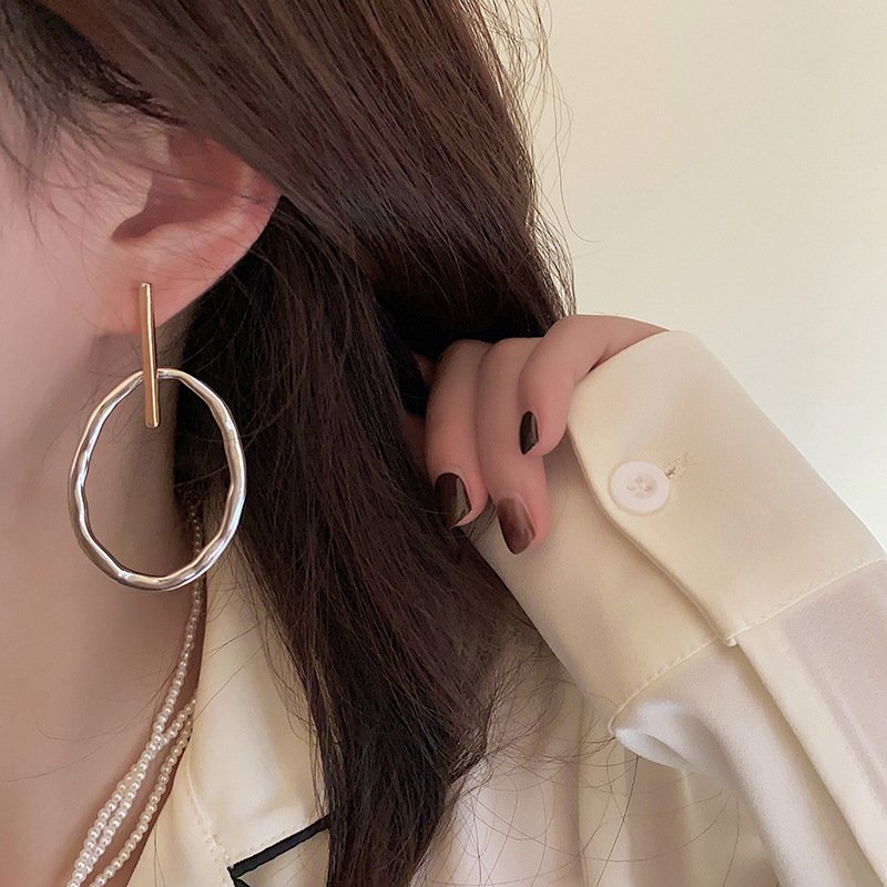 Fashion Color Contrast Oval Earrings Women's Fashion All-match Simple - Image 3