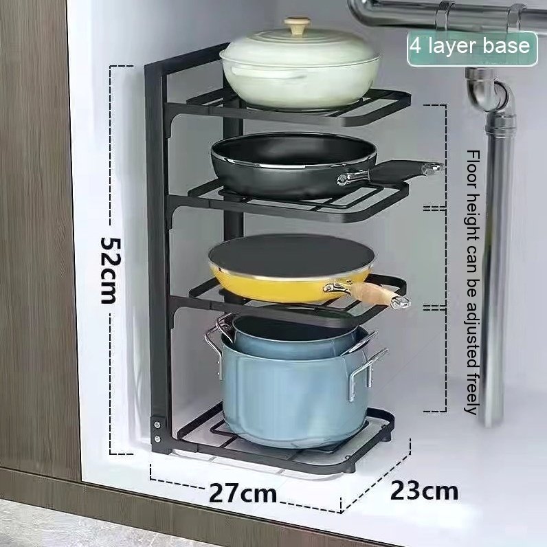 Pot Storage Kitchen Stainless Steel Storage Rack Pot Rack - Image 4