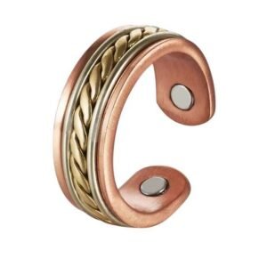 Magnetic Men And Women Pure Copper Ring 2 MagneticAdjustable Hand Woven