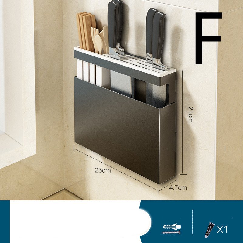 Perforation-free Wall-mounted Knife Storage Rack For Kitchen - Image 7