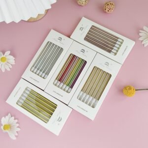 Electroplating Pencil Candle Straight Rod Birthday Gold Champagne Gold Color Wedding Party Decoration