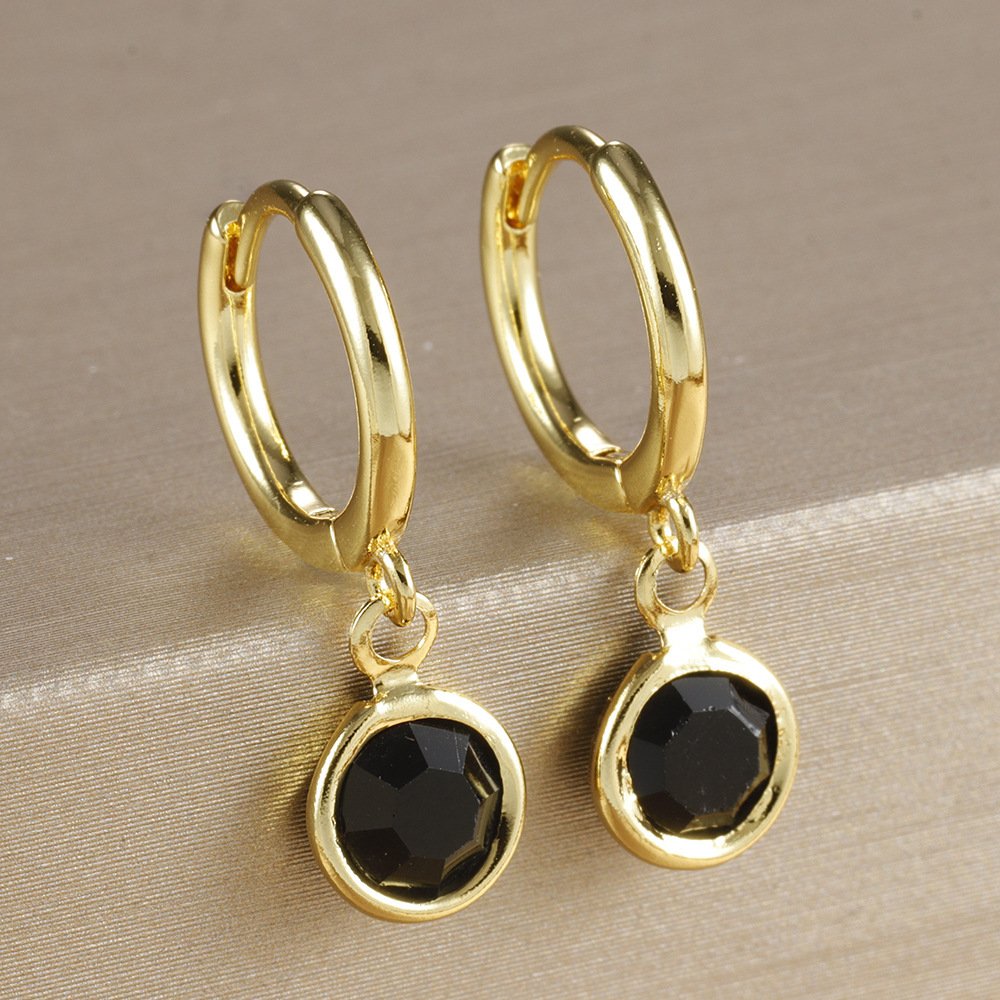 Niche Round Ear Clip Fashion Simple Rhinestone - Image 4