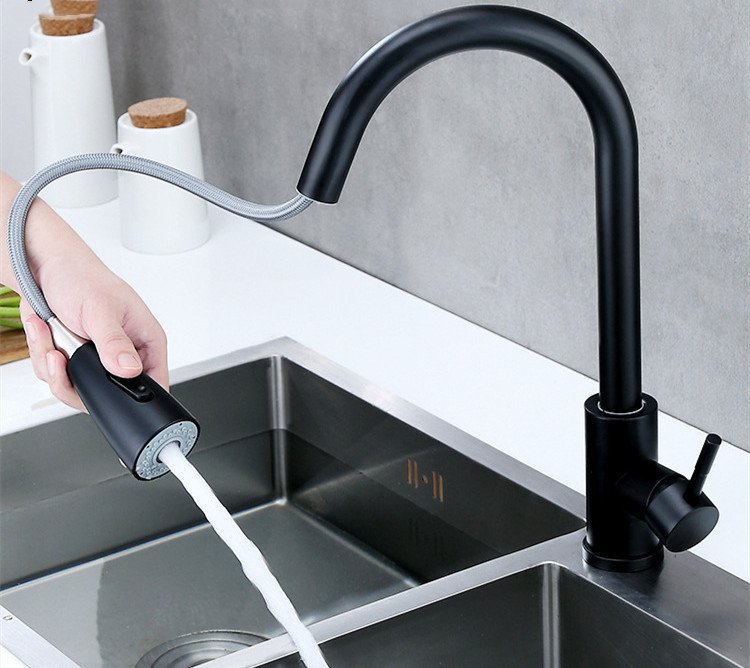 Kitchen Pull Hot And Cold Water Faucet Stainless Steel - Image 5