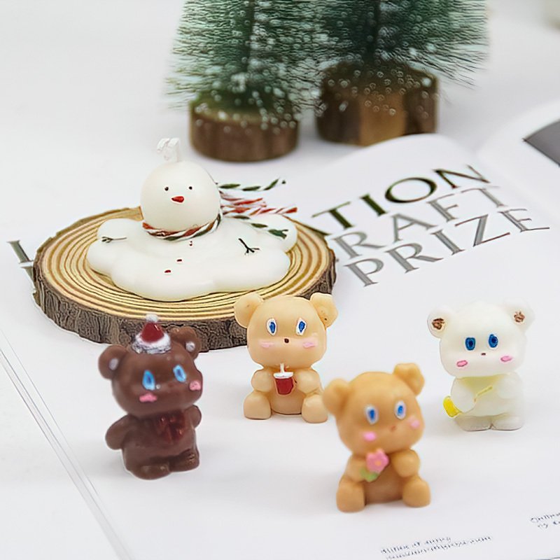 Cute Bear Candle Cake DIY Birthday Aromatherapy Candle Silicone Baking Mold - Image 4