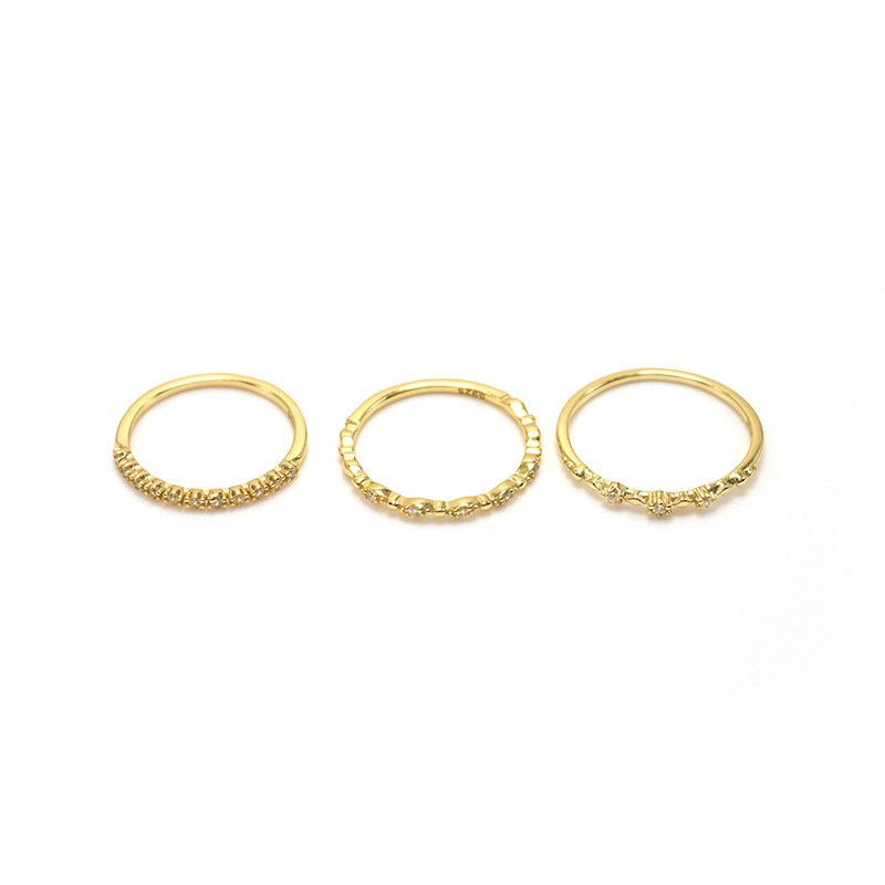 Japanese Entry Lux Extremely Fine Small Diamond Joint Ripple XINGX Ring Simple Niche - Image 5