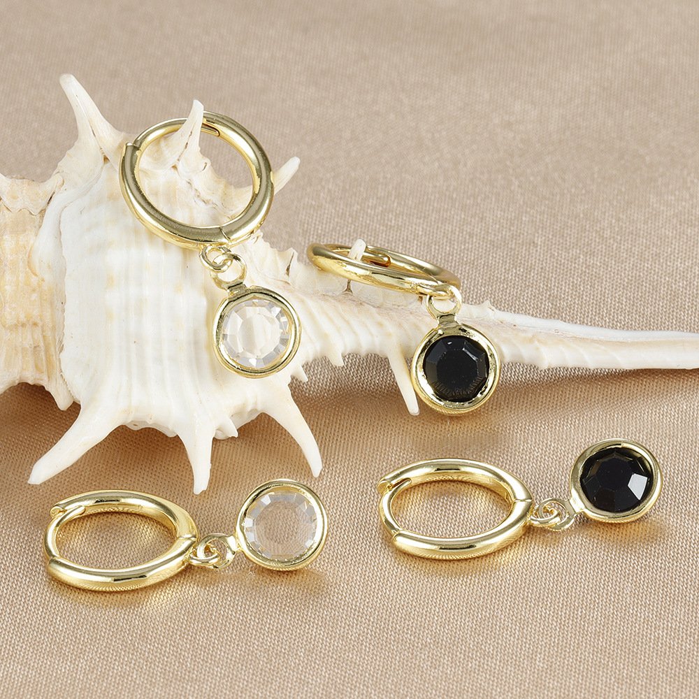 Niche Round Ear Clip Fashion Simple Rhinestone - Image 3