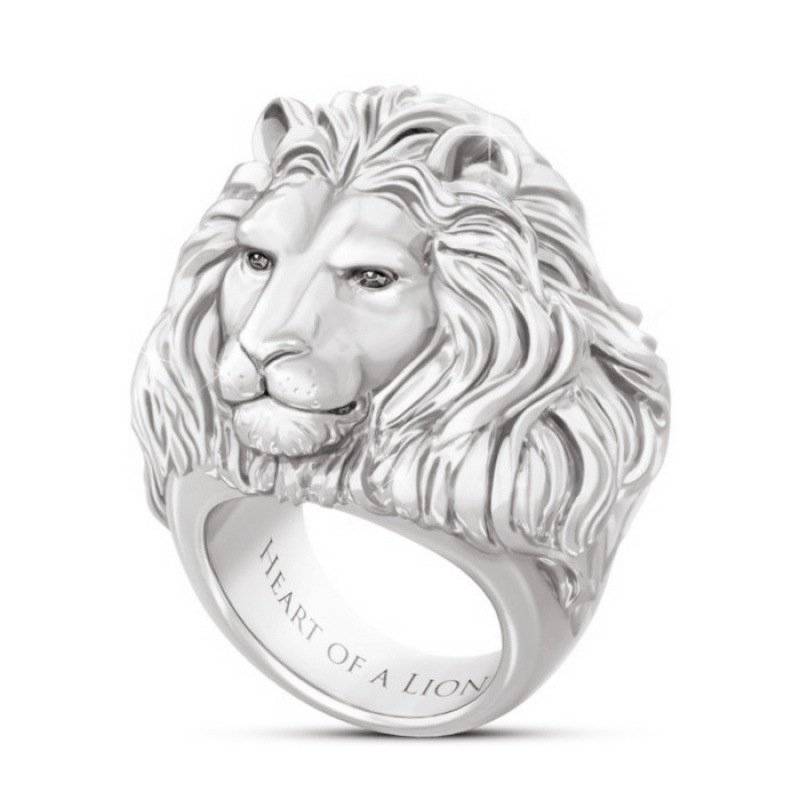 Lion's Head Animal Pattern Alloy Ring - Image 3