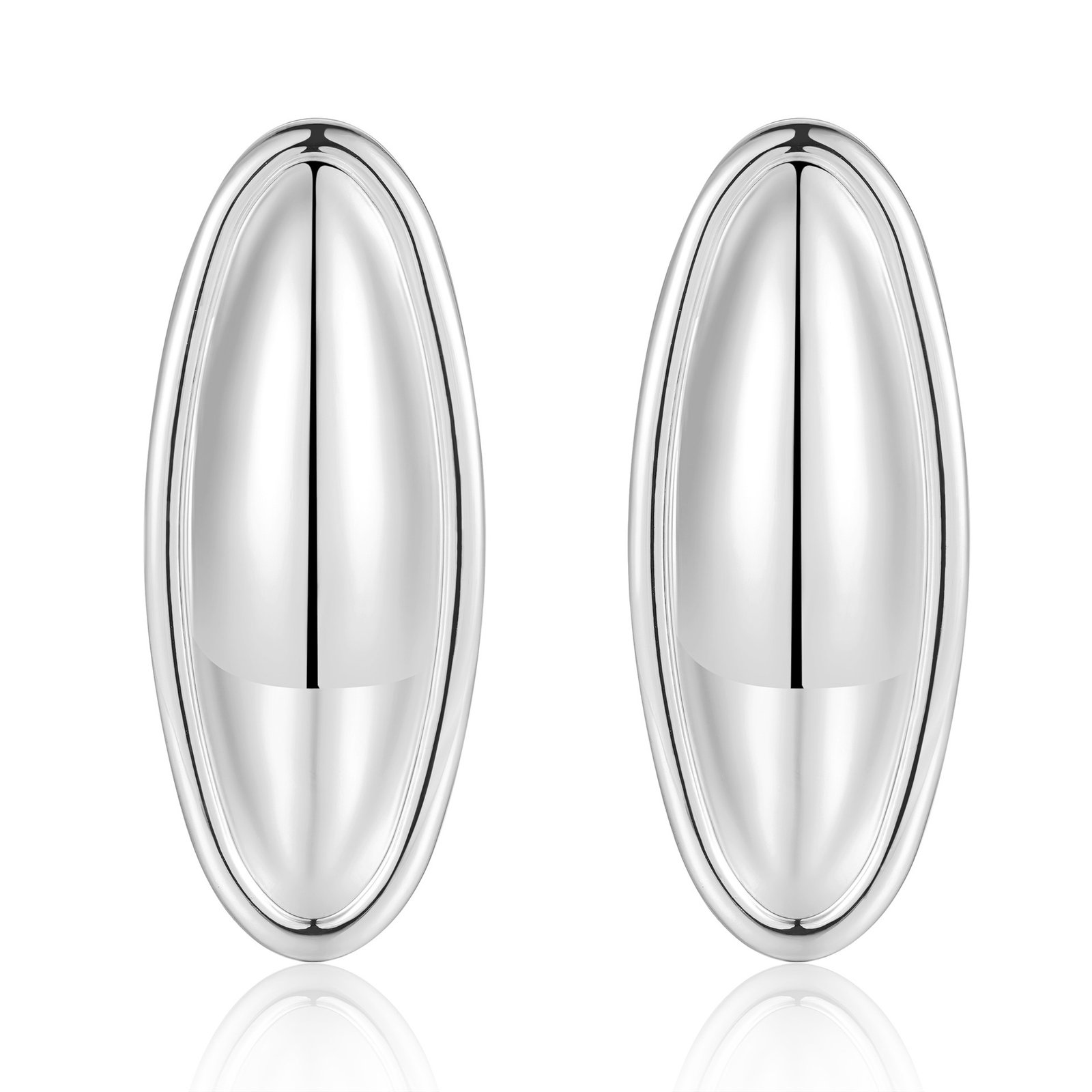 Simple Elegant Long Oval Earrings - Image 5