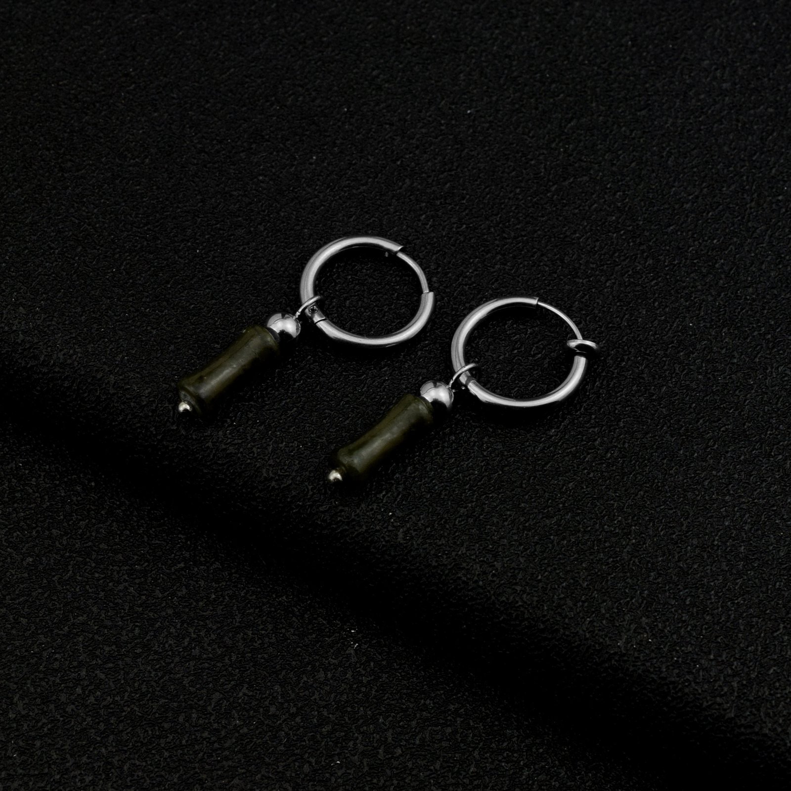 Retro Long Bamboo Pearl Earrings - Image 3