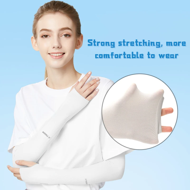 X-TIGER Cycling Arm Sleeves Ice Fabric Anti-UV Sunscreen Running Cycling Sleeve Outdoor Sport Cycling Arm Warmers Men Women - Image 4