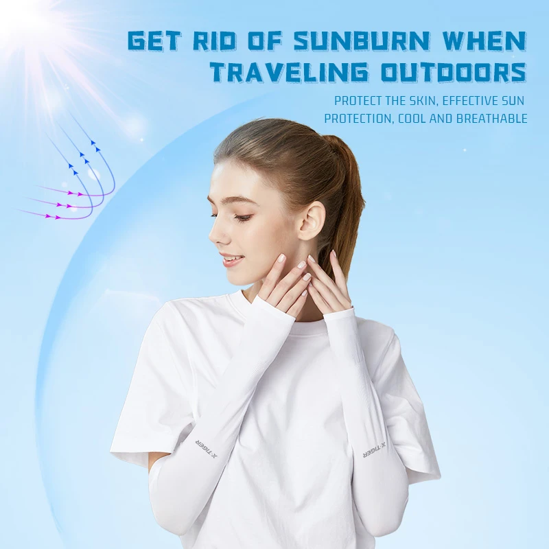 X-TIGER Cycling Arm Sleeves Ice Fabric Anti-UV Sunscreen Running Cycling Sleeve Outdoor Sport Cycling Arm Warmers Men Women - Image 3