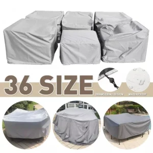 Multi-Sizes Furniture Cover Waterproof Outdoor Garden Patio Beach Sofa Chair Table Black silver Covers Rain Protection Cover