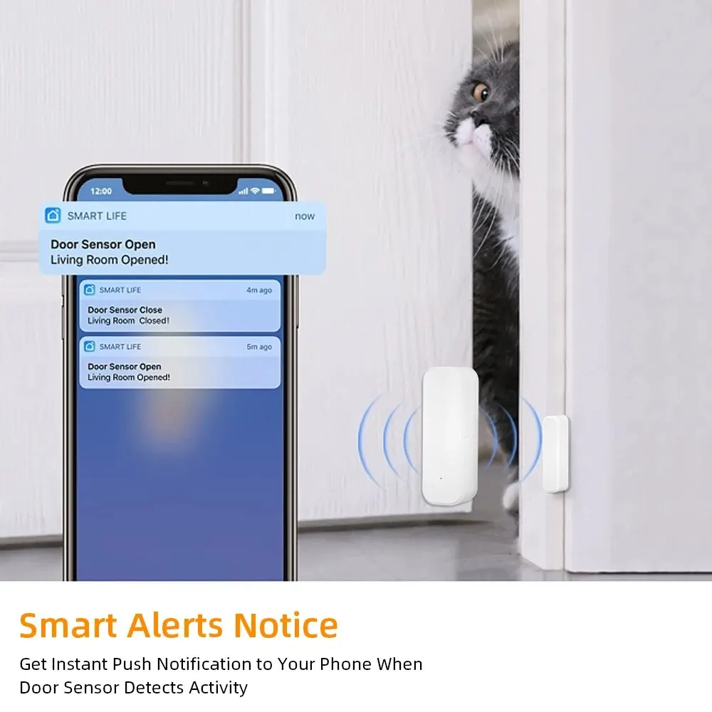 Tuya Smart ZigBee Door Window Sensor Smart Home Wireless Door Open Close Detectors APP Remote Alarm Work With Alexa Google Home - Image 3