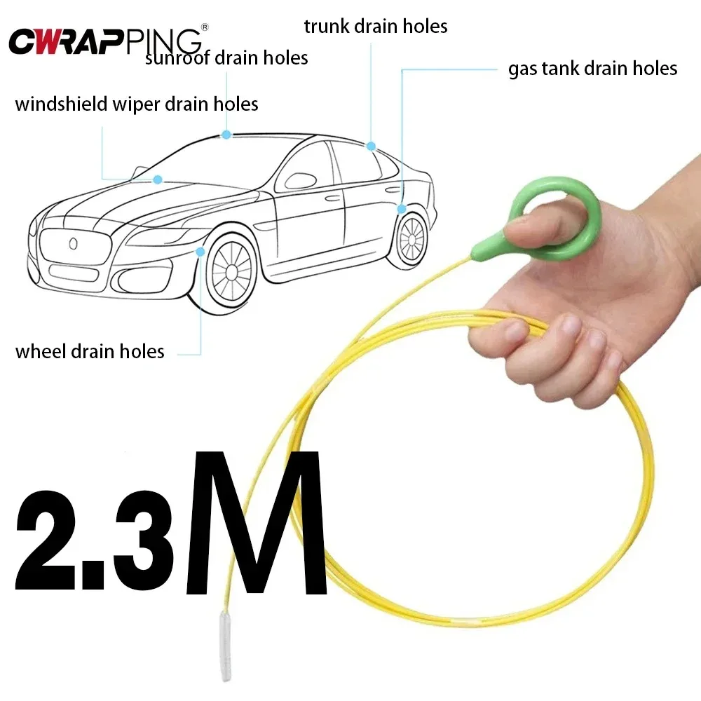 2.3m Car Sewer Unclogger Cleaning Brush Car Sunroof Long Hose Drain Hole Drain Unclogger Car Pipe Tool Cleaner Auto Accessories - Image 6