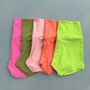 Sexy Solid Color Women Fitness Sport Short High Waist Athletic Yoga Short Leg Cycling Comprehensive Training Jogging Squat Proof
