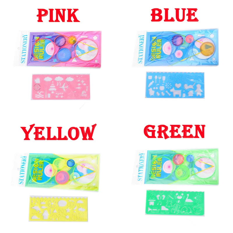 Geometry Spirograph Drawing Stencils Set Painting Template Art Crafts Creative Kids Educational Toy Variety of Flowers Ruler - Image 5