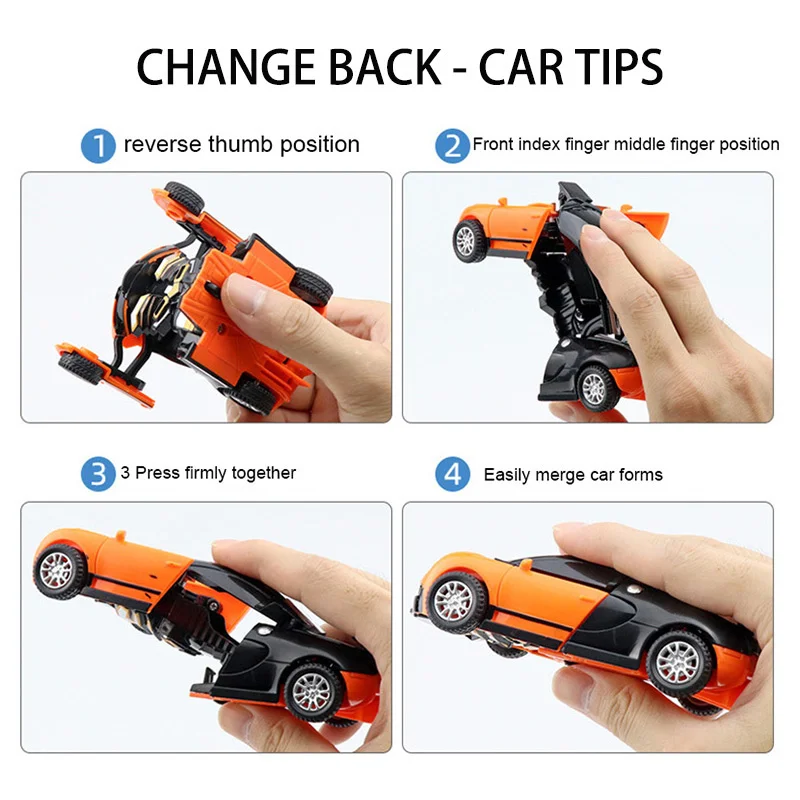 One Click Automatic Collision Deformation Robot Boy Gift Dual Form Toy Car Father Son Interactive Model Car - Image 4