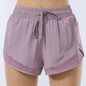 Women's Double Layered Quick-Dry Athletic Shorts, Anti-lighting Loose Fit, For Outdoor Leisure Running Fitness Workout, Sport St