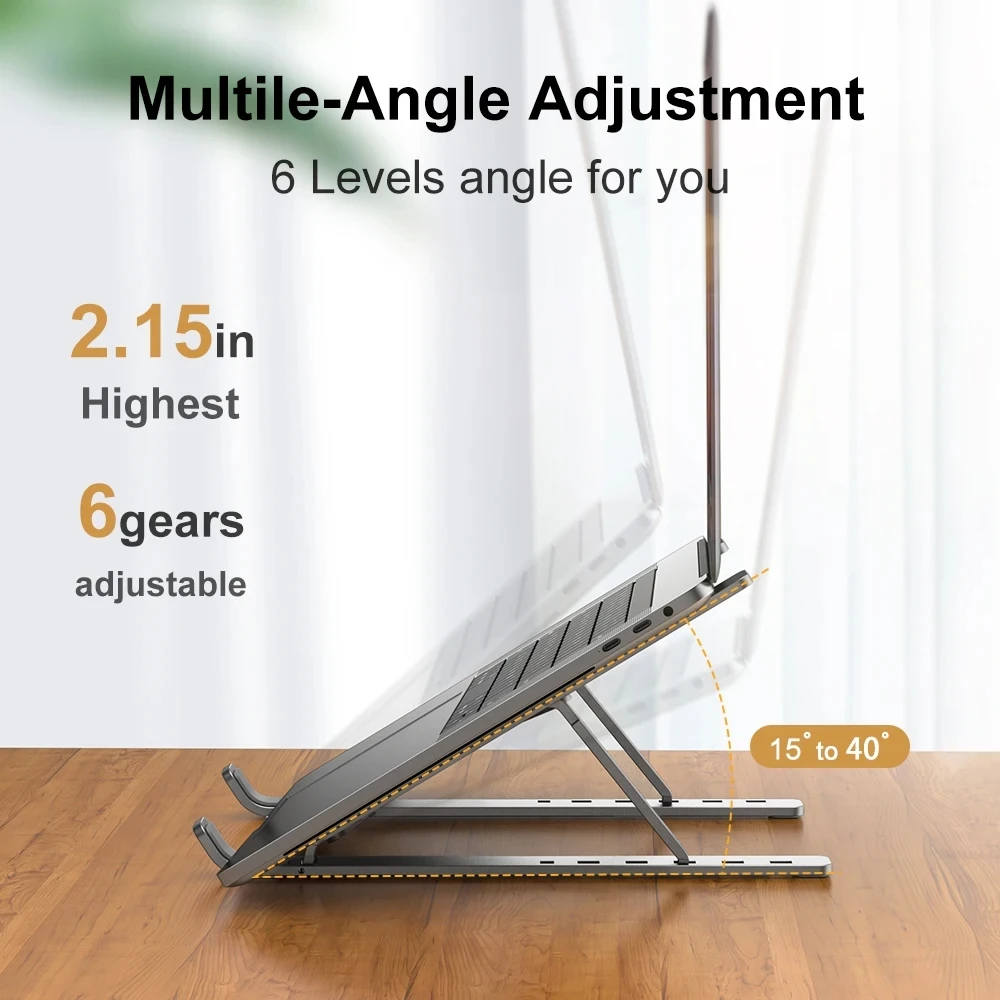 Portable Laptop Stand Aluminum Notebook Support Computer Bracket Macbook Air Pro Holder Accessories Foldable Lap Top Base For Pc - Image 2