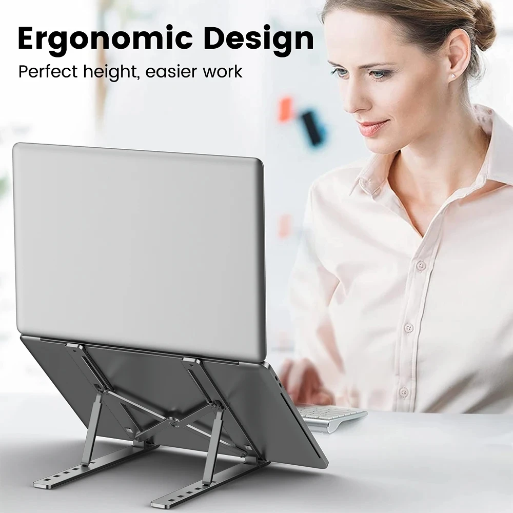 Portable Laptop Stand Aluminum Notebook Support Computer Bracket Macbook Air Pro Holder Accessories Foldable Lap Top Base For Pc - Image 6