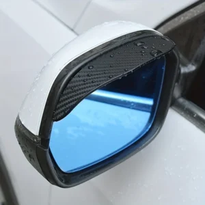 Car Rearview Mirror Rain Eyebrow Carbon Fiber Sun Visor Shade Protector Clear Vision Rain Auto Mirror Organizer Accessories