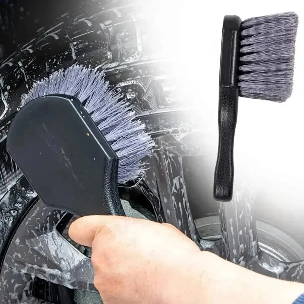 Car Wheel Cleaning Brush Detail Brush Short Handle Tire Rim Washing Brush Vehicles Cleaning Maintain Accessories Set For Auto In - Image 5
