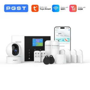 PGST Residential Tuya Smart Gsm Wifi Alarm System for Home Wireless Security Alarm House Smart Life App Control work with ALexa