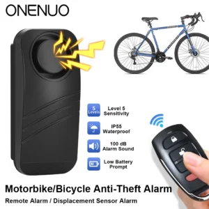 ONENUO Wireless Motorcycle Alarm Remote Control Waterproof Bicycle Alarm for Moto Electri Anti-theft Bike Alarm for Motorcycle