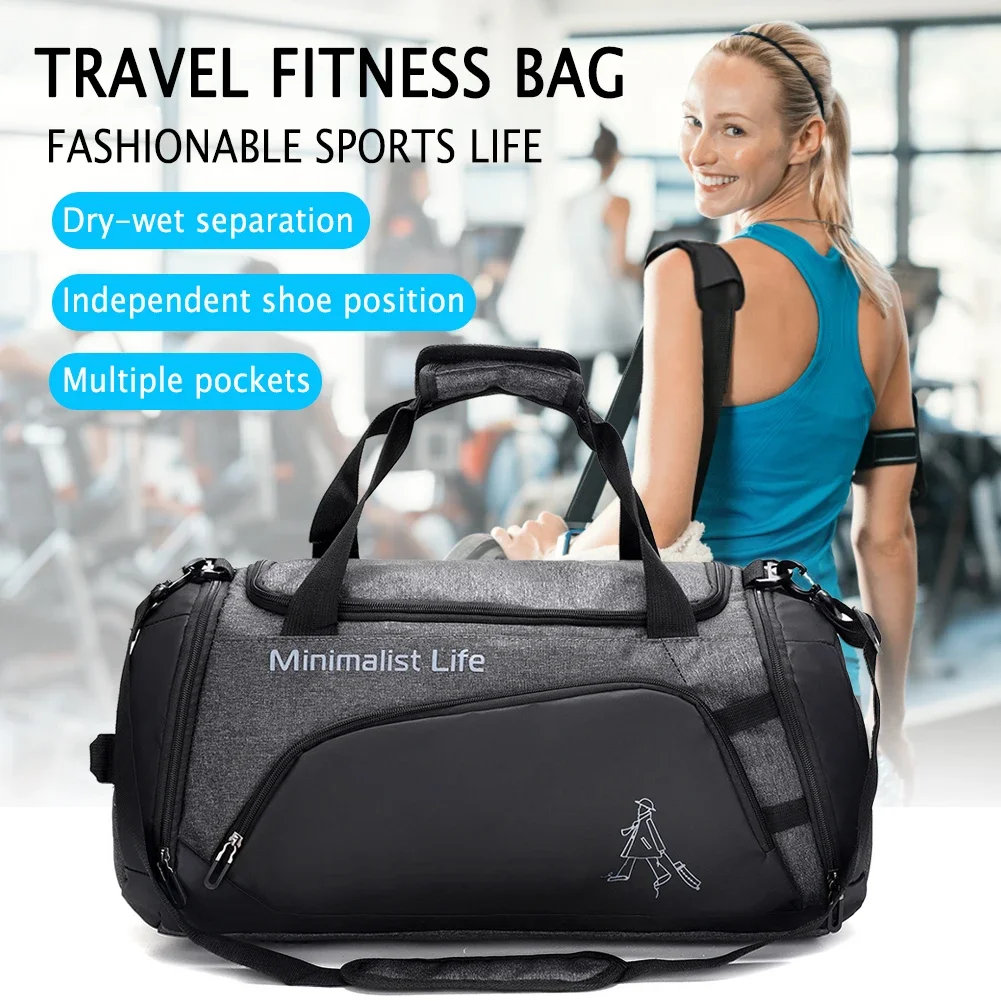 Waterproof Nylon Gym Bags Outdoor Yoga Sports Training Handbag Men Women Fitness Travel Storage Sport Bags Dry Wet Separation - Image 2