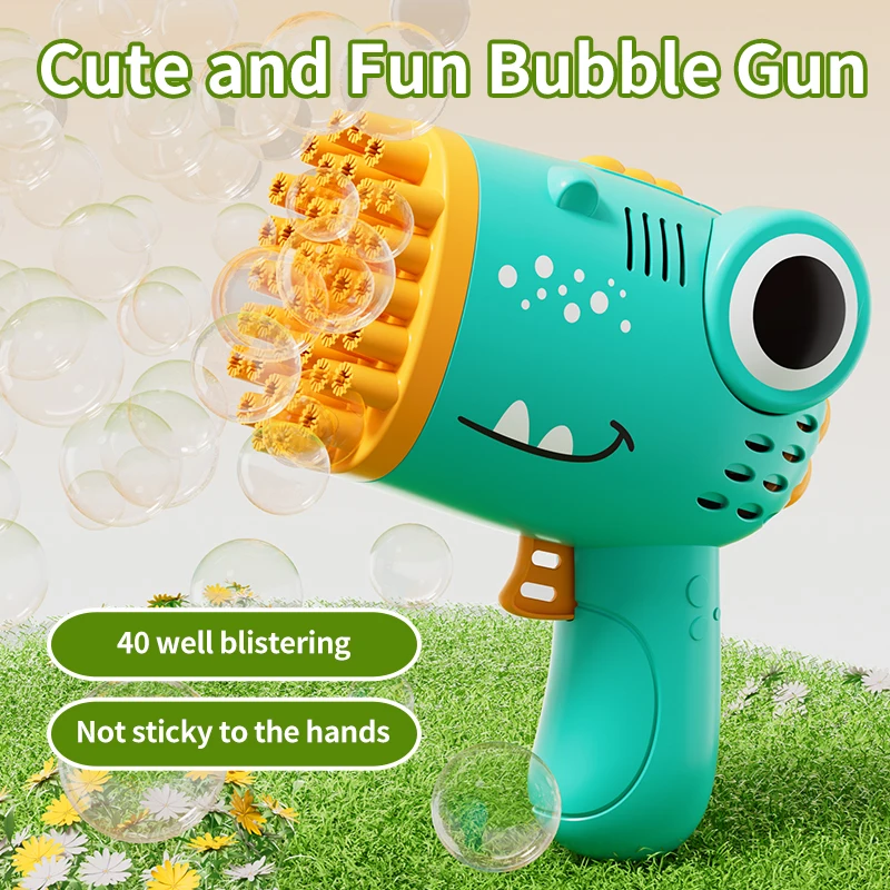 Dinosaur Bubble Machine 40 Hole Outdoor Wedding Children's Toy Gift Continuous Bubbling (without Bubble Liquid and Battery) - Image 2