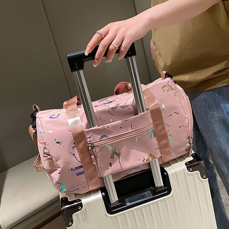 Gym Yoga Sport Dance Bag For Girl Boy Graffiti Letters Printing Travel Fitness Siwmming Dry Wet Waterproof Crossbody Deffle Bag - Image 3