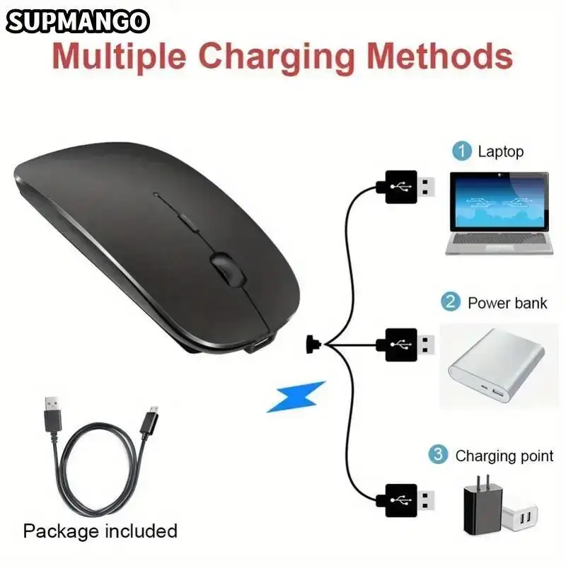 Rechargeable Wireless Mouse With 2.4GHz USB 1600DPI Mouse for Computer Laptop Tablet PC Macbook Gaming Mouse Gam - Image 4