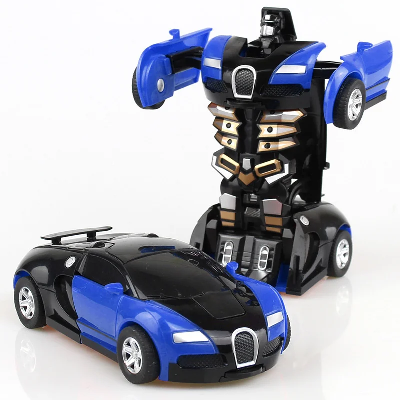 One Click Automatic Collision Deformation Robot Boy Gift Dual Form Toy Car Father Son Interactive Model Car - Image 2