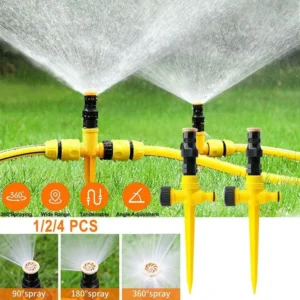 360° Rotation Automatic Garden Sprinkler - Perfect For Lawns,Farms,And Greenhouses!