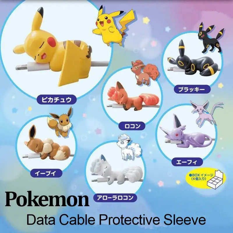 Pokemon Pikachu Data Cable Protective Sleeve Fashion Cartoons Figure Buckle Usb Charging Cable Thread Bite Protective Cover Toys - Image 2
