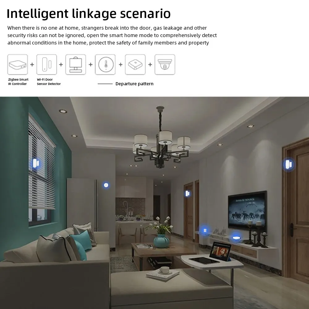 Tuya Smart ZigBee Door Window Sensor Smart Home Wireless Door Open Close Detectors APP Remote Alarm Work With Alexa Google Home - Image 5