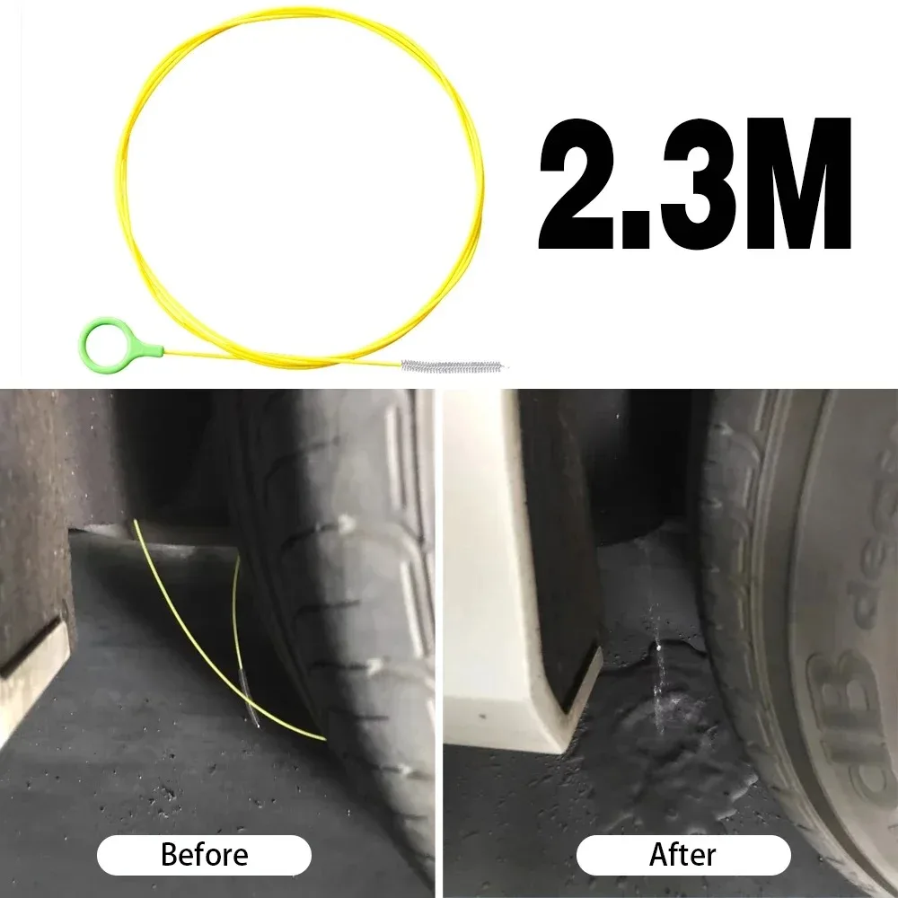 2.3m Car Sewer Unclogger Cleaning Brush Car Sunroof Long Hose Drain Hole Drain Unclogger Car Pipe Tool Cleaner Auto Accessories - Image 12