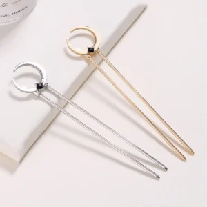 New Hairpin Hair Sticks Minimalist Black Moon Trendy Vintage Metal Hair Accessories Headwear Hairstyle for Women Jewelry Gifts